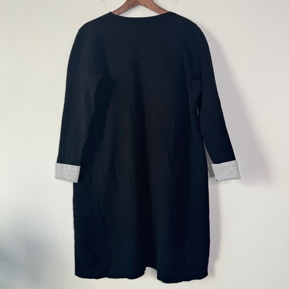 Hobbs London Cardigan Womens Large Black Gray Knit Longline Minimalist Classic - Picture 2 of 8